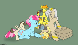 Size: 1804x1048 | Tagged: explicit, artist:strebiskunk, oc, oc:shenhibiki, babycon, balls, blowjob, cake family, cakecest, camcorder, canon x oc, carrot cake, cup cake, earth pony, exhibitionism, female, filming, flour, foalcon, g4, horsecock, imported from derpibooru, incest, magic, male, mare, masturbation, nudity, oral, pegasus, penetration, penis, pony, porn, pound cake, pumpkin cake, sex, ship:poundcup, stallion, unicorn, vaginal, watching