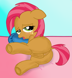 Size: 1780x1943 | Tagged: explicit, artist:an-tonio, artist:lord waite, babs seed, anus, blushing, butt, color edit, colored, earth pony, edit, female, filly, foal, foalcon, g4, imported from derpibooru, masturbation, nudity, open mouth, plot, pony, show accurate, show accurate porn, solo, solo female, tongue out, underhoof, vulva
