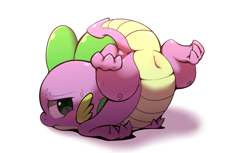 Size: 1840x1125 | Tagged: explicit, artist:kmart0614, spike, ass, ass up, baby, baby dragon, blushing, butt, cloaca, cloaca blush, cute, cute porn, dragon, embarrassed, face down ass up, feet, foalcon, g4, genitals, imported from derpibooru, male, nudity, raised tail, solo, solo male, spikabetes, wingless spike