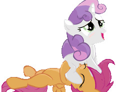 Size: 984x726 | Tagged: explicit, artist:swfpony, scootaloo, sweetie belle, ahegao, animated, cum, cunnilingus, edit, facesitting, female, foalcon, g4, imported from derpibooru, lesbian, nudity, oral, sex, ship:scootabelle, shipping, simple background, spread wings, transparent background, wingboner, wings