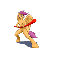 Size: 1800x1500 | Tagged: explicit, artist:shuiga, scootaloo, anthro, belly button, bo staff, breasts, female, filly, foal, foalcon, g4, imported from derpibooru, nipples, nudity, pubic hair, solo, solo female, vulva