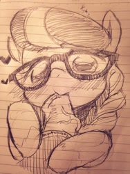 Size: 768x1024 | Tagged: explicit, artist:moka, silver spoon, blowjob, blushing, earth pony, female, filly, foal, foalcon, g4, glasses, grayscale, horsecock, imported from derpibooru, just the tip, male, monochrome, nudity, oral, penis, pony, straight, traditional art