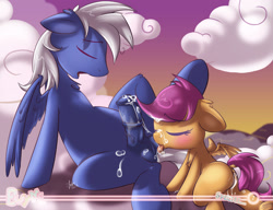 Size: 1292x992 | Tagged: explicit, artist:sip, scootaloo, oc, oc:skies, anus, ball sucking, balls, blushing, bukkake, buy me 2.0, canon x oc, cloud, cloudy, creampie, cum, eyes closed, facial, female, filly, foal, foalcon, g4, horsecock, imported from derpibooru, male, nudity, outdoor sex, outdoors, pegasus, penis, pony, spread wings, straight, tongue out, vagina, wings
