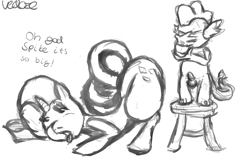 Size: 500x326 | Tagged: explicit, artist:vedoze, rarity, spike, 30 minute art challenge, dragon, female, foalcon, g4, horn, imported from derpibooru, male, mare, nudity, penis, pony, ship:sparity, shipping, straight, tongue out, unicorn