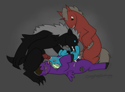 Size: 2500x1850 | Tagged: explicit, grimdark, artist:clippypony, oc, oc:risky lottery, balls, blood, blowjob, cum, cum inflation, female, filly, foal, foalcon, foursome, glasses, group sex, horsecock, imported from derpibooru, inflation, male, non-mlp oc, nudity, oc only, oral, pegasus, penis, pony, rape, sex, straight, triple penetration, unicorn, unshorn fetlocks