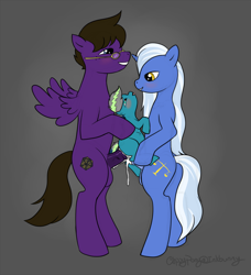 Size: 2281x2500 | Tagged: explicit, grimdark, artist:clippypony, oc, oc:cobalt, balls, belly button, bipedal, bisexual, blushing, cum, cum belly, cum inflation, female, filly, foal, foalcon, futa, futa oc, futa on female, glasses, gray background, group sex, high res, horsecock, imported from derpibooru, inflation, intersex, male, nudity, oc only, pegasus, penis, pony, rape, sex, simple background, size difference, straight, threesome, tongue out, unicorn