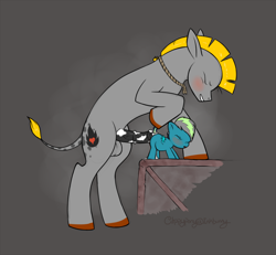 Size: 2500x2312 | Tagged: explicit, grimdark, artist:clippypony, oc, oc:sen, balls, blushing, cum, donkey, eyes closed, female, filly, foal, foalcon, high res, horsecock, imported from derpibooru, male, nudity, oc only, oc x oc, pegasus, penis, pony, rape, sex, size difference, straight