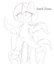 Size: 1175x1377 | Tagged: explicit, artist:randy, princess luna, /pone/, 8chan, abdominal bulge, ahegao, blushing, bondage, consentacles, cute, cute porn, cutie mark, drool, female, females only, filly, filly luna, foal, foalcon, g4, horn, imported from derpibooru, monochrome, nudity, oekaki, sketch, tentacle porn, tentacles, vagina, vaginal, vaginal secretions, woona, younger