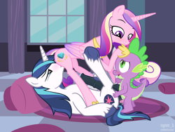 Size: 1280x960 | Tagged: explicit, artist:syoee b, shining armor, spike, 69 position, age difference, alicorn, anal, anus, balls, bisexual, bisexual male, bisexual sandwich, blushing, cunnilingus, dragon, dragon male on stallion, dragon on pony action, facesitting, female, female on male, filthy dirty married sex, foalcon, g4, gay, group sex, horsecock, imported from derpibooru, interspecies, male, mare, masturbation, nudity, oral, penis, petting, polyamory, ponut, pony, princess cadance, pseudoincest, sex, ship:shiningcadance, ship:spikedance, ship:spikemor, ship:spikingdance, shipping, show accurate, show accurate porn, smiling, stallion, straight, swingers, threesome, unicorn
