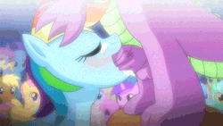 Size: 640x360 | Tagged: explicit, artist:fantasyblade, rainbow dash, spike, animated, audience, balls, blowjob, blushing, creampie, cum, cum in mouth, deepthroat, dragon, exhibitionism, faceless male, female, foalcon, g4, hand on head, hands on head, holding head, imported from derpibooru, male, nudity, offscreen character, oral, oral creampie, sex, ship:rainbowspike, shipping, straight, throat bulge, vibrating