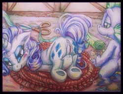 Size: 2662x2022 | Tagged: explicit, artist:buttercupsaiyan, rarity, spike, blushing, butt, clopping, cum, dragon, edit, female, foalcon, g4, hemipenis, high res, imported from derpibooru, interspecies, male, masturbation, nudity, penis, plot, presenting, ship:sparity, shipping, straight, traditional art, underhoof, vagina, vaginal secretions