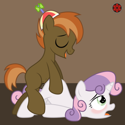 Size: 2703x2703 | Tagged: explicit, artist:sasukex125, button mash, sweetie belle, balls, belly button, blushing, colt, colt on filly, earth pony, female, filly, foal, foalcon, g4, high res, imported from derpibooru, male, nudity, penis, pony, reasonably sized genitals, sex, ship:sweetiemash, shipping, straight, unicorn, vaginal