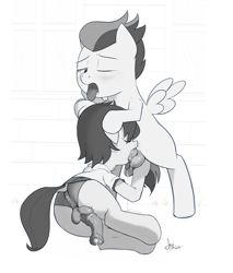 Size: 1093x1280 | Tagged: explicit, artist:jailbait, oc, blowjob, clothes, colt, colt on colt, crossdressing, deepthroat, foal, foalcon, g4, gay, imported from derpibooru, male, nudity, oral, panties, pony, reverse foalcon, rumble, sex, throat bulge, underwear