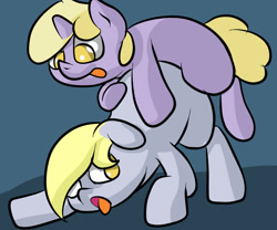 Size: 1200x1000 | Tagged: questionable, artist:nimitea, derpy hooves, dinky hooves, female, foalcon, g4, implied futa, implied futa dinky hooves, implied futa on female, imported from derpibooru, incest, mother and child, mother and daughter, pony, sex, ship:dinkyderp, shipping, softcore, tongue out, unicorn