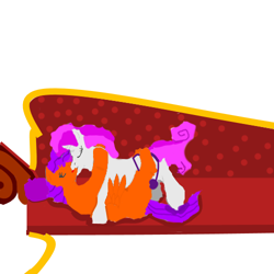 Size: 500x500 | Tagged: explicit, artist:thegreateater, fainting couch, female, foalcon, imported from derpibooru, lesbian, sex toy, ship:scootabelle, strapon, stylistic suck