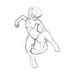 Size: 1000x1000 | Tagged: explicit, artist:jayzonsketch, silver spoon, oc, anthro, black and white, breasts, featureless breasts, female, foalcon, g4, grayscale, imported from derpibooru, monochrome, sketch