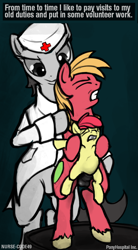 Size: 500x903 | Tagged: explicit, artist:ponyhospital, apple bloom, oc, oc:nurse code-49, abdominal bulge, age difference, applecest, big macintosh, brother and sister, earth pony, female, filly, foal, foalcon, g4, gritted teeth, imported from derpibooru, incest, inflation, male, mind screw, penetration, pony, pony hospital, sex, ship:macbloom, shipping, siblings, size difference, stallion, stallion on filly, straight, vaginal
