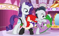 Size: 3619x2193 | Tagged: explicit, artist:sasukex125, rarity, spike, age difference, bisexual, blowjob, carousel boutique, colt, crack shipping, cum, dead source, dragon, earth pony, female, filly, foal, foalcon, foursome, g4, gay, group sex, hemipenis, high res, imported from derpibooru, insertion, lesbian, male, mare, mare on filly, nudity, oral, pegasus, penis, pony, raritwist, reasonably sized genitals, reasonably sized penis, rumble, sex, sex toy, ship:rumblespike, ship:spiketwist, shipping, show accurate, show accurate porn, straight, strapon, twist, unicorn, vaginal insertion, vector