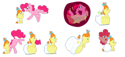 Size: 3500x1615 | Tagged: questionable, artist:chubbyjam, pinkie pie, baby, belly, big belly, comic, diaper, diaper inflation, earth pony, eaten alive, fart, female, fetish, foalcon, full tour, g4, imported from derpibooru, internal, mare, pinkie prey, pony, poop, pooping, pumpkin cake, scat, stomach acid, tail, tail sticking out, unicorn, vore