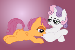 Size: 2768x1836 | Tagged: explicit, artist:an-tonio, artist:lord waite, scootaloo, sweetie belle, blushing, colored, cunnilingus, female, filly, foal, foalcon, g4, horn, imported from derpibooru, lesbian, oral, pegasus, pony, ship:scootabelle, shipping, show accurate, show accurate porn, unicorn