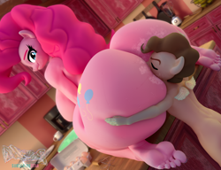 Size: 2455x1886 | Tagged: explicit, artist:snuddy, pinkie pie, 3d, age difference, analingus, anthro, ass, balloonbutt, bedroom eyes, big breasts, blender, breasts, busty pinkie pie, butt, earth pony, egg, eyes closed, feet, female, floating wings, huge breasts, imported from twibooru, kitchen, kneeling, large butt, looking back, male, musk, oral, pegasus, plantigrade anthro, pound cake, pound pie, sex, shipping, shotacon, size difference, smiling, straight, sweat, underage, wings