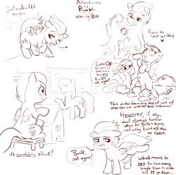 Size: 1285x1275 | Tagged: explicit, artist:crade, apple bloom, scootaloo, blowjob, cheerilee, cum, cumming, english, female, foalcon, imported from twibooru, male, masturbation, monochrome, nudity, oral, penetration, penis, rumble, sex, shotacon, sketch, underage, vaginal