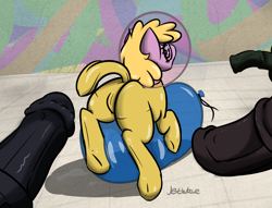 Size: 3855x2941 | Tagged: explicit, artist:jetwave, oc, oc:puppysmiles, balloon, balloon fetish, butt, cameltoe, earth pony, fallout equestria, fallout equestria: pink eyes, fanfic, fanfic art, female, female focus, filly, foal, foalcon, hazmat suit, high res, hooves, horsecock, imported from derpibooru, nudity, oc only, party balloon, penis, plot, pony, solo focus