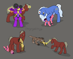 Size: 2500x2023 | Tagged: explicit, grimdark, artist:clippypony, oc, oc:clippy, oc:cobalt, oc:dazzle dust, oc:risky lottery, oc:violet rose ze vampony, anus, bat pony, biting, blood, blowjob, bondage, bound together, breathplay, clitoris, crushing, cum, fight, foalcon, glowing horn, hanging, hanging (by neck), high res, horn, imported from derpibooru, insertion, magic, maledom, nudity, oc only, oral, penis, rape, restrained, sex, sex toy, stomping, strapon, telekinesis, vagina, vaginal insertion, vampirism, vulva