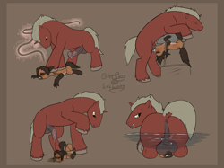 Size: 2500x1866 | Tagged: explicit, grimdark, artist:clippypony, oc, oc:risky lottery, anus, arabian goggles, balls, butt, cum, drowning, foalcon, imported from derpibooru, nudity, oc only, penis, pissing, plot, rape, rape as revenge, stomping, urine, watersports
