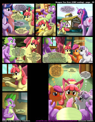 Size: 1165x1500 | Tagged: explicit, artist:kitsuneyoukai, apple bloom, scootaloo, spike, sweetie belle, twilight sparkle, comic:dragon you over, blowjob, comic, cutie mark crusaders, dragon, dragons riding ponies, edit, female, foalcon, g4, imported from derpibooru, licking, licking cock, male, male pov, multiple blowjob, nudity, offscreen character, oral, penis, pony, pov, riding, riding a pony, sex, ship:crusadespike, ship:scootaspike, ship:spikebelle, ship:spikebloom, shipping, spike gets all the mares, spike riding apple bloom, straight, the ride never ends, tongue out, triple blowjob, underhoof