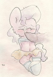 Size: 852x1221 | Tagged: explicit, artist:slightlyshade, diamond tiara, blowjob, bondage, breasts, clothes, disembodied penis, female, foalcon, g4, imported from derpibooru, male, maledom, nipples, nudity, oral, penis, skirt, straight, traditional art, upskirt