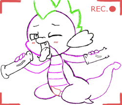 Size: 641x557 | Tagged: explicit, artist:zyuma, spike, and then spike was gay, dragon, foalcon, g4, gay, imported from derpibooru, male, nudity, penis