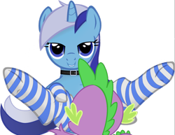 Size: 1010x780 | Tagged: explicit, spike, artist needed, clothes, dragon, female, foalcon, g4, imported from derpibooru, male, minuette, oral, pony, shipping, show accurate, show accurate porn, simple background, socks, straight, striped socks, transparent background, unicorn, vector
