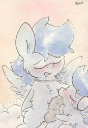 Size: 675x975 | Tagged: explicit, artist:slightlyshade, archer (g4), balls, blowjob, blushing, crying, cum, cute, cute porn, eyes closed, filly, foal, foalcon, g4, imported from derpibooru, nudity, oral, pegasus, pegasus archer, penis, pony, scootablue, sheath, soarin', traditional art, wingboner