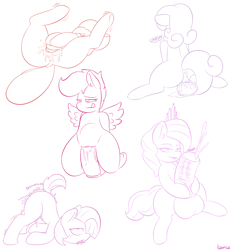 Size: 1200x1300 | Tagged: explicit, artist:lamia, apple bloom, babs seed, diamond tiara, scootaloo, sweetie belle, abdominal bulge, ahegao, anus, balls, cock sleeve, cum, cumming, cutie mark crusaders, dildo, drool, earth pony, foalcon, futa, futa diamond tiara, g4, hyper penis, imported from derpibooru, intersex, lip bite, masturbation, nudity, orgasm, penis, pony, sex toy, vaginal secretions, vibrator, vulva