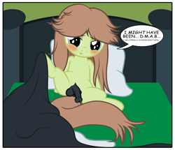 Size: 4368x3755 | Tagged: explicit, artist:badumsquish, oc, oc:candy skies, oc:checked privilege, bed, bedroom eyes, blushing, derpibooru exclusive, dialogue, eager, female, flaccid, foal, foalcon, fury belle, futa, futa oc, g4, horsecock, imported from derpibooru, intersex, looking at you, nudity, oc only, on back, penis, pillow, presenting, reasonably sized genitals, show accurate, show accurate porn, small penis, solo, solo male, trans female, transgender