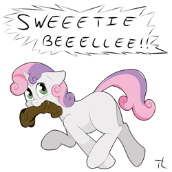 Size: 1600x1600 | Tagged: questionable, artist:php192, sweetie belle, dead source, dildo, female, foal, foalcon, g4, horn, horsecock dildo, implied rarity, imported from derpibooru, innocent, lewd, mouth hold, nudity, pony, sex toy, solo, solo female, unicorn