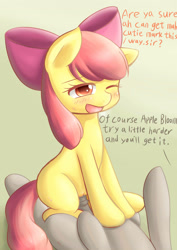 Size: 2480x3507 | Tagged: explicit, artist:dyoung, apple bloom, blushing, deception, dialogue, exploitation, female, filly, foal, foalcon, g4, high res, human vulva, human vulva on pony, imported from derpibooru, lies, male, molestation, nudity, one eye closed, penis, pixiv, pony, sex, stallion on filly, straight, trickery, vaginal, vaginal secretions, vulva