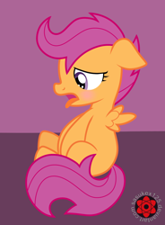 Size: 1315x1790 | Tagged: questionable, artist:sasukex125, scootaloo, female, foalcon, g4, imported from derpibooru, masturbation, show accurate, show accurate porn, simple background, solo, solo female