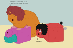Size: 971x632 | Tagged: explicit, grimdark, artist:wolfram_sparks, oc, oc:bobby, oc:heather (wolfram sparks), abuse, agony, amputee, blocks, body modification, crying, cube fluffies, cuckolding, fluffy pony, fluffy pony foals, fluffy pony grimdark, foalcon, imported from derpibooru, oc only, rape, smarty friend, source needed, special hugs