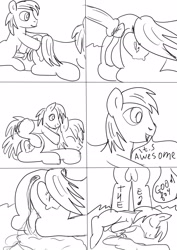 Size: 2480x3508 | Tagged: explicit, artist:jbond, comic:applebuck, age difference, anal, anal creampie, anus, balls, big macintosh, colt, colt on stallion, comic, creampie, cum, cumming, dock, earth pony, eyes closed, foal, foalcon, g4, gay, high res, imported from derpibooru, male, monochrome, monologue, nudity, part of a set, penetration, penis, pony, pony on pony action, rear view, self paradox, self ponidox, selfcest, sex, shipping, sketch, sleeping, speech bubble, stallion, tail, talking, text