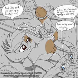Size: 1000x1000 | Tagged: explicit, artist:smudge proof, oc, oc:thunder ring, aloe, ass spa, berry punch, commando, commission, foalcon, g4, gay, goatse, imported from derpibooru, lotus blossom, macro, male, nudity, penis, piledriver, pipsqueak, public, spa, spa twins, wat