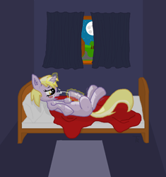 Size: 941x1000 | Tagged: explicit, artist:tryp, autofacial, bed, bedroom, blushing, clopping, cum, cum on self, cumming, dinky hooves, foal, foalcon, futa, futa dinky hooves, futa filly, g4, horn, imported from derpibooru, intersex, magical stimulation, masturbation, moon, night, nudity, open mouth, orgasm, penis, pony, solo, solo futa, unicorn