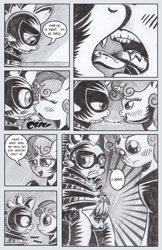 Size: 792x1224 | Tagged: explicit, artist:jaxonian, spike, sweetie belle, comic, dragon, drool, drool string, duo, duo male and female, female, foalcon, french kiss, g4, hemipenis, horn, imported from derpibooru, kissing, male, mare do well, monochrome, nudity, penis, pony, ship:spikebelle, shipping, sloppy kissing, straight, sweetie do well, traditional art, unicorn, wingless spike