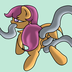 Size: 800x800 | Tagged: explicit, artist:nimitea, scootaloo, anal, anus, female, foalcon, g4, imported from derpibooru, nudity, oral, scootatentacles, tentacle blowjob, tentacle porn, tentacles, triple penetration, vagina