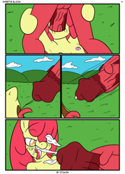 Size: 1246x1740 | Tagged: explicit, artist:otakon, apple bloom, anthro, apple, apple family, applecest, big macintosh, blowjob, breasts, brother and sister, comic, cum, cum in mouth, cumming, delicious flat chest, earth pony, female, flattle bloom, foalcon, g4, horsecock, imported from derpibooru, incest, male, nipples, nudity, oral, penis, ship:macbloom, siblings, straight, sweetie bloom