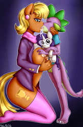 Size: 1300x2000 | Tagged: explicit, artist:anibaruthecat, rarity, spike, anthro, balls, banned from derpibooru, bedroom eyes, bottomless, breast grab, breasts, clothes, crossed arms, cum, cum in mouth, cum swapping, dragon, dragon dick, dripping, dripping cum, duo, ear piercing, earring, erection, eyes closed, female, grope, hand on breast, hand on head, hand on penis, handjob, imminent sex, imported from twibooru, interspecies, jewelry, kissing, kneeling, making out, male, ms. harshwhinny, nipples, nudity, partial nudity, penis, piercing, plushie, rarity plushie, shipping, shirt, shotacon, signature, simple background, snowballing, socks, spikewhinny, standing, stockings, straight, straight shota, t-shirt, thigh highs, underage, vein, veiny cock