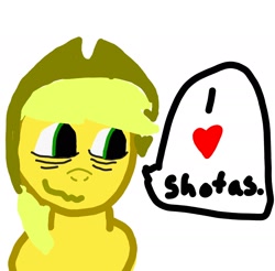 Size: 1812x1780 | Tagged: safe, applejack, 1000 hours in ms paint, artist needed, banned from derpibooru, earth pony, female, front facing, heart, imported from twibooru, male, mare, pony, shotacon, text, underage