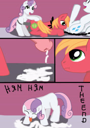 Size: 2480x3508 | Tagged: explicit, artist:jbond, rarity, sweetie belle, comic:applebuck, anal insertion, anal orgasm, big macintosh, comic, cum, cumming, cyrillic, dripping, dripping cum, earth pony, eyes closed, female, female on male, filly, filly on stallion, foal, foalcon, g4, group sex, high res, imported from derpibooru, insertion, male, mare, nudity, open mouth, orgasm, part of a set, pegging, penis, pony, pony on pony action, reverse foalcon, russian, sex, sex toy, spread legs, spreading, stallion, straight, strapon, text, unicorn, vulva