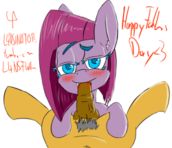Size: 827x714 | Tagged: explicit, artist:magical disaster, pinkie pie, 30 minute art challenge, blood, blowjob, father and child, father and daughter, female, foalcon, g4, igneous rock pie, imported from derpibooru, incest, infidelity, male, nudity, oral, penis, piecest, sex, ship:igneouspie, shipping, straight